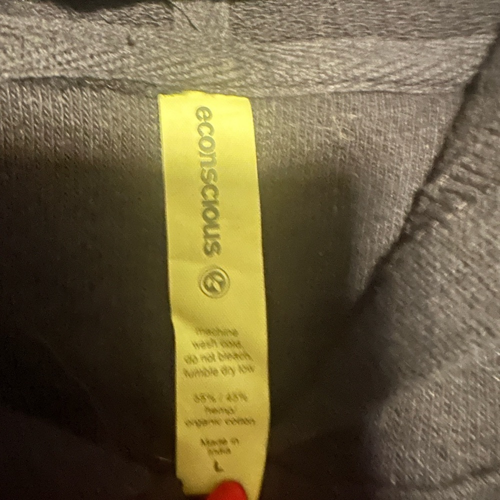 Econscious Black Full Zip HEMP Hooded Sweater Size Large NWOT - Picture 3 of 4